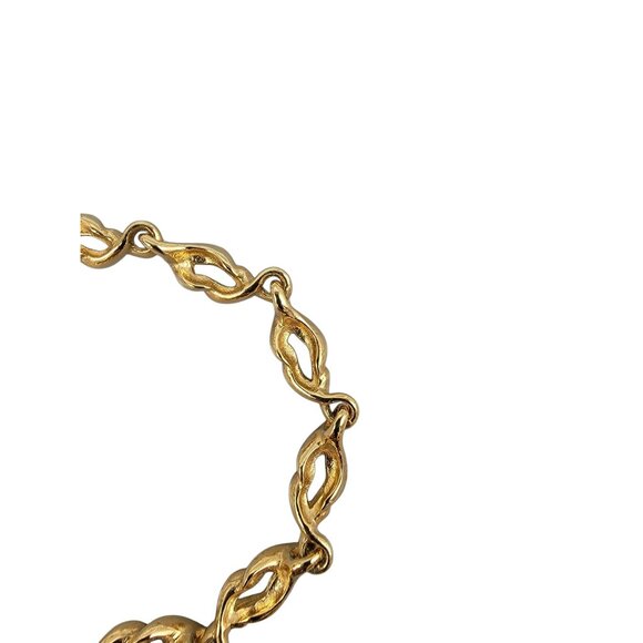 Gold Plated Chain Necklace W/ Marquise-Cut Clear Stones Adjustable Clasp 18" - Picture 8 of 16